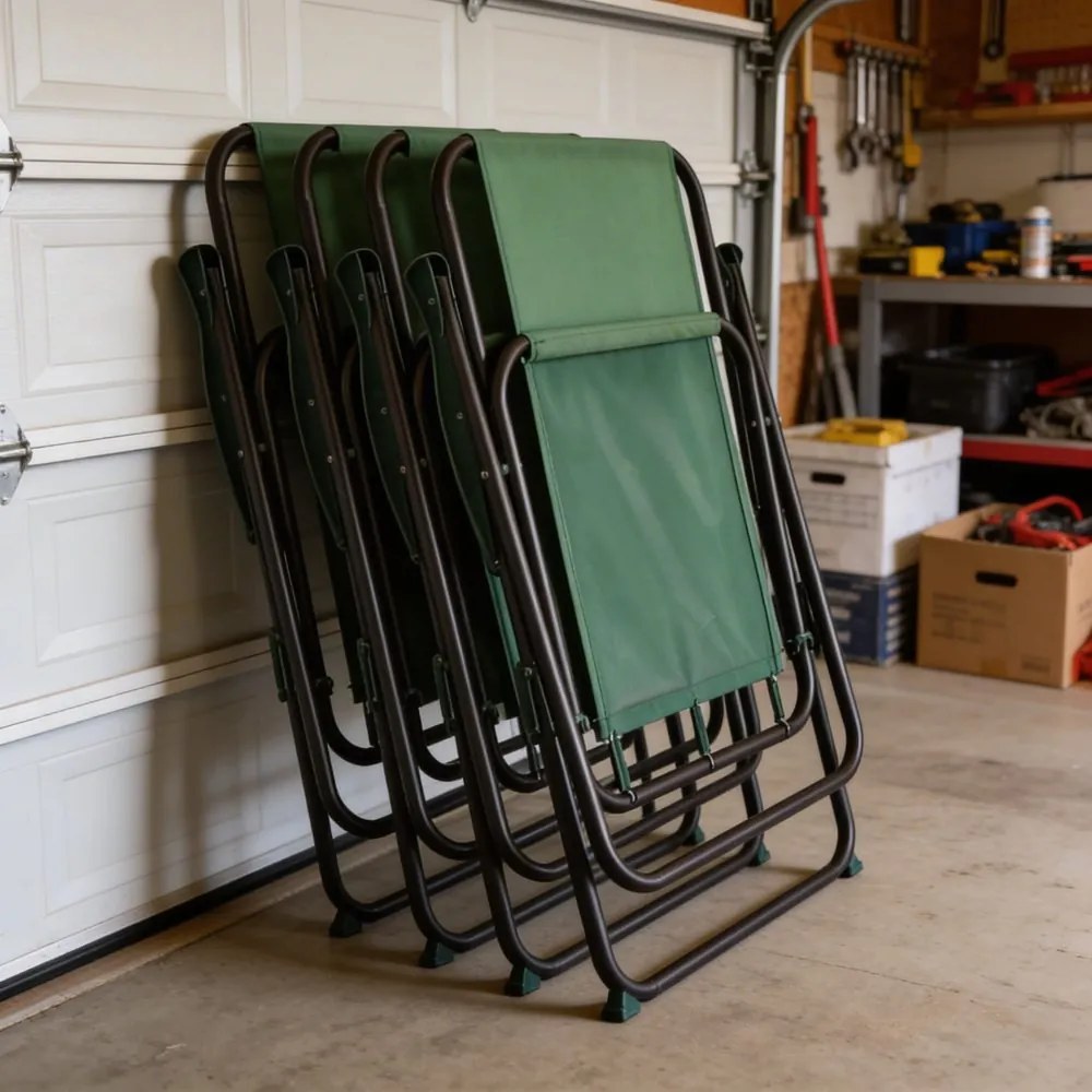 Сгъваем градински стол, къмпинг стол - зелен риболовен стол