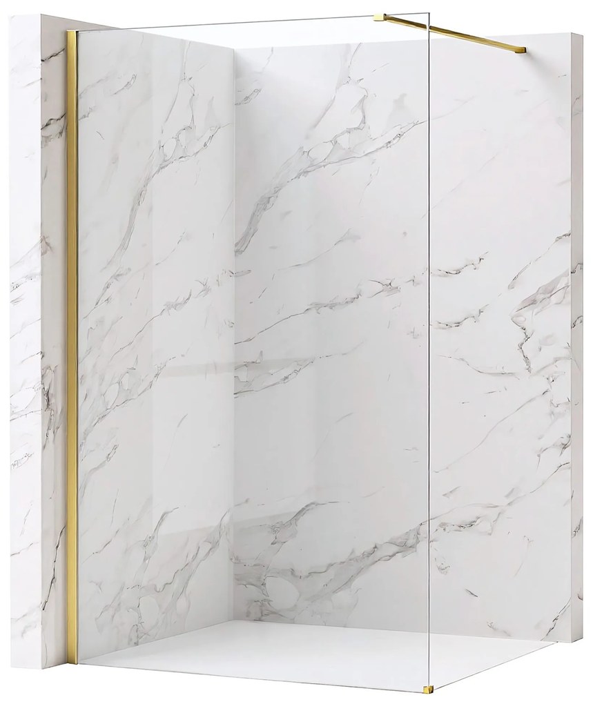 Параван за душ Rea Flexi Transparent / Brush Gold 70