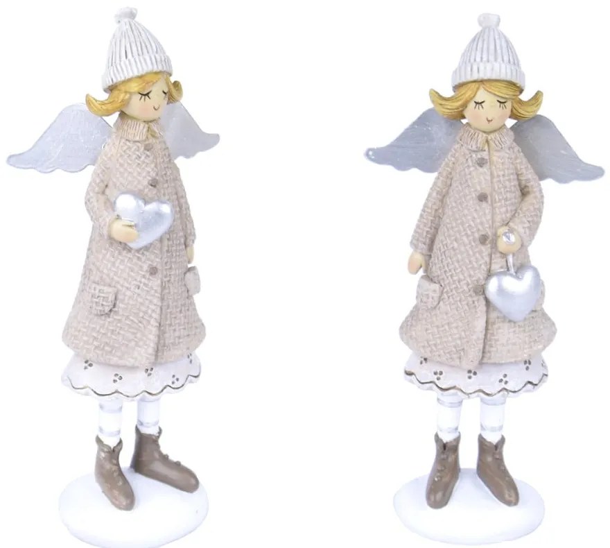 Комплект от 2 коледни фигурки на херувимчета - Ego Dekor