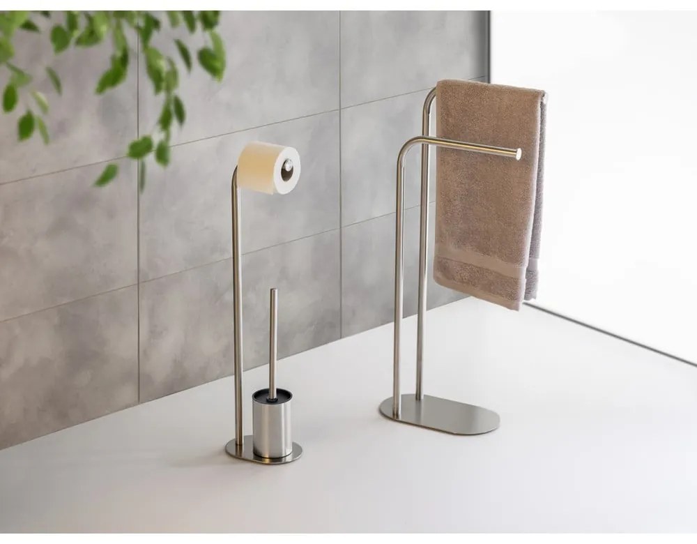 Стойка за тоалетна хартия четка за тоалетна от неръждаема стомана в матово сребрист цвят Levante – Wenko