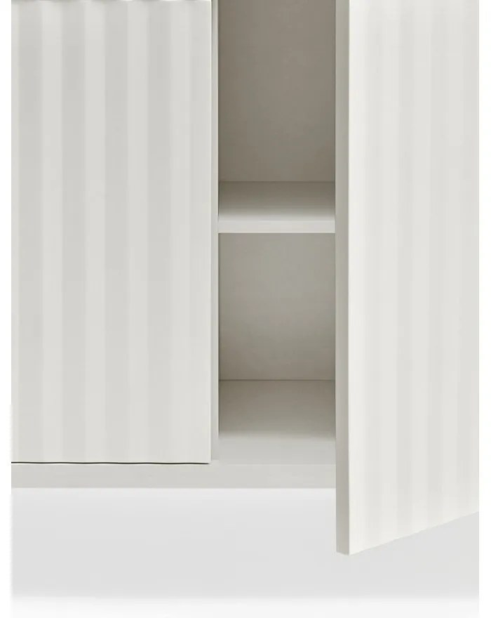 Бял/естествен нисък скрин от декор от дъб 159x80 cm Sierra – Teulat