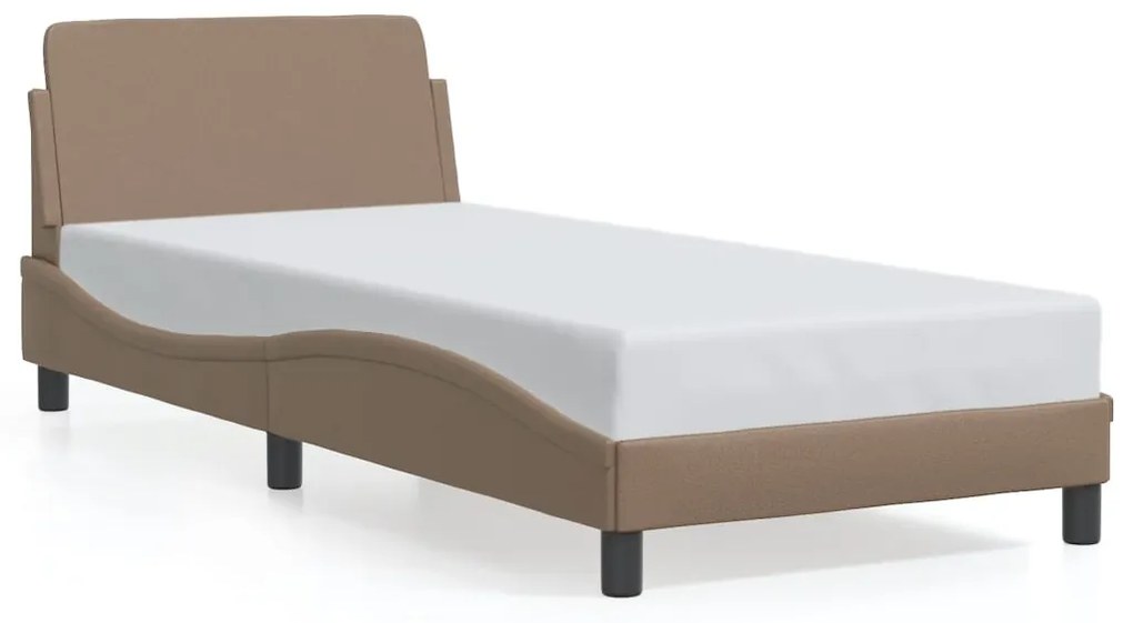 373122 vidaXL Рамка за легло Dover, капучино, 90x200 см, изкуствена кожа