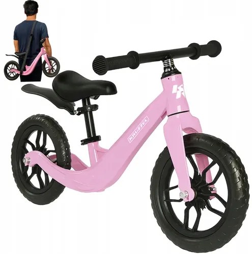 Детски велосипед KRUZZEL 12 с каишка за рамо - черно-розов розова