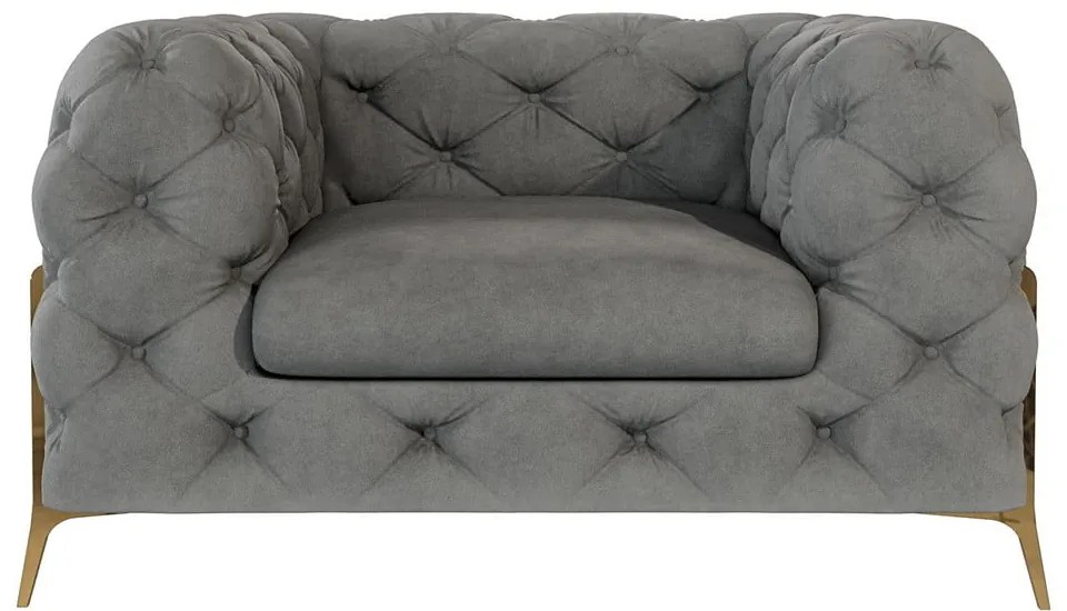 Сиво кадифено кресло Chelsea Bis – Ropez