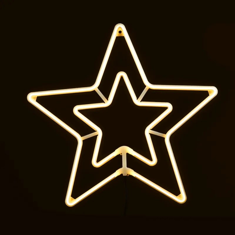 Светеща тръба с шарка Double Stars LED-Warm White