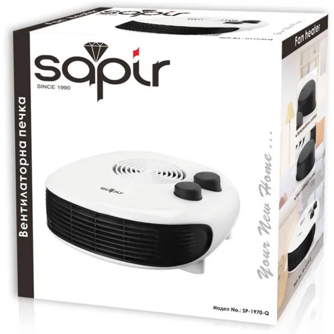 Вентилаторна печка Sapir SP-1970-Q, 3 степени, 2000W, Регулируем термостат, Бял