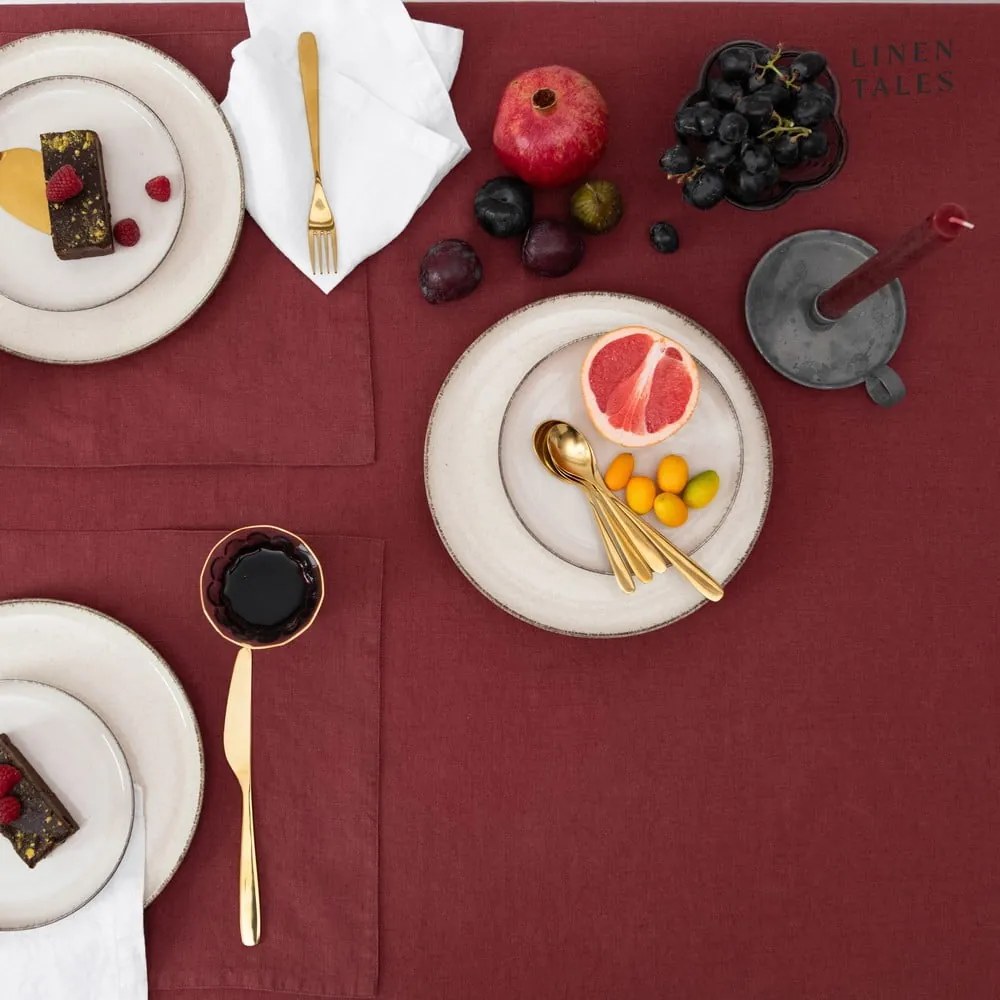 Ленена покривка за маса 140x250 cm Marsala – Linen Tales