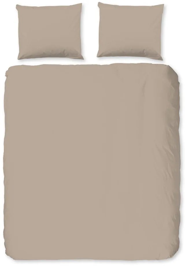 Кафяво двойно удължено фланелено спално бельо 200x220 cm – Good Morning