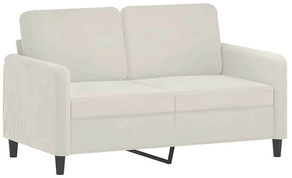 359440 vidaXL 2-местен диван, кремав, 120 см, кадифе