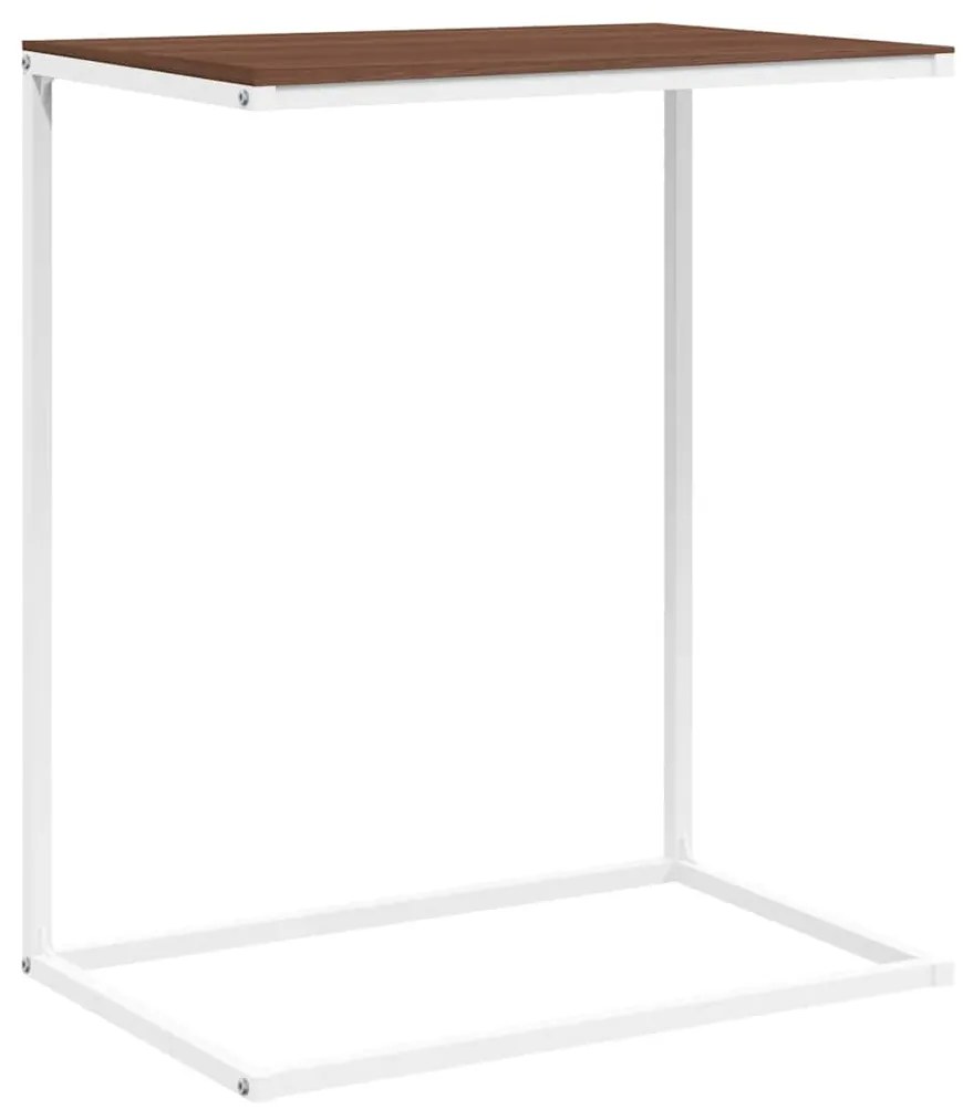 343095 vidaXL Странична маса, бяла, 55x35x66 см, инженерна дървесина