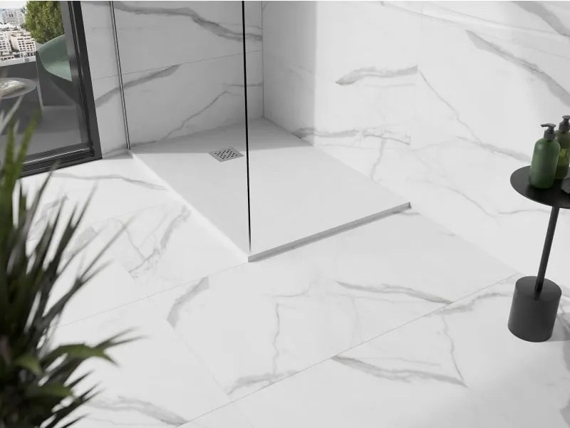 Mexen Stone+ правоъгълно композитно душово корито 90 x 80 см, бял - 44108090