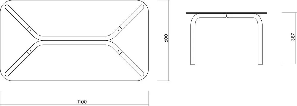 Масичка за кафе със стъклен плот в сребрист цвят 60x110 cm Uku – noo.ma