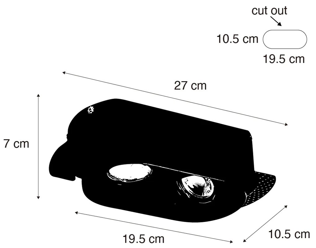 Кръгъл вграден прожектор бял GU10 50mm 2-светлина - Hubs