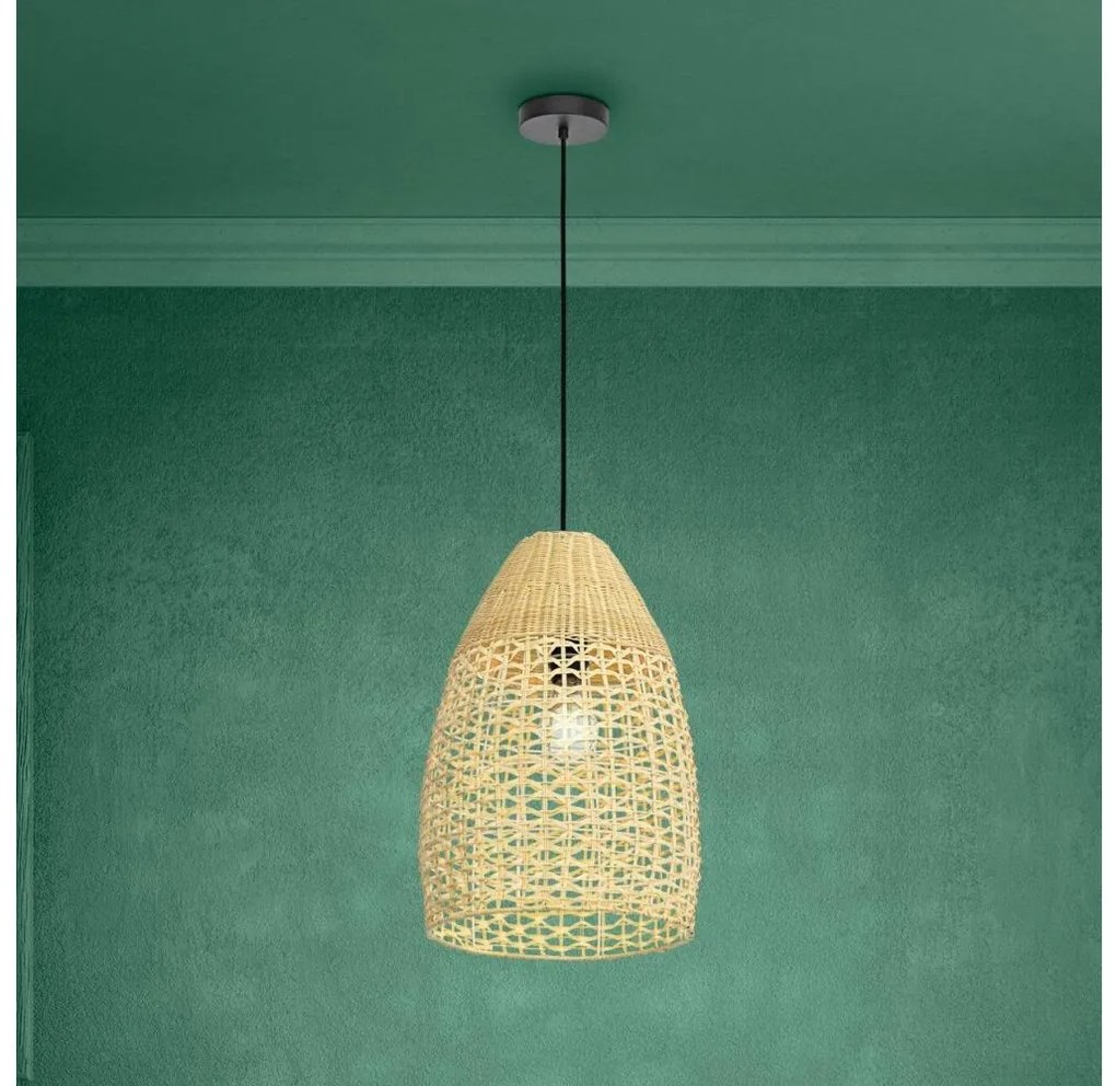 Eglo 390237 - Пендел SAMBUCONA 1xE27/40W/230V Ø 35 см бамбук