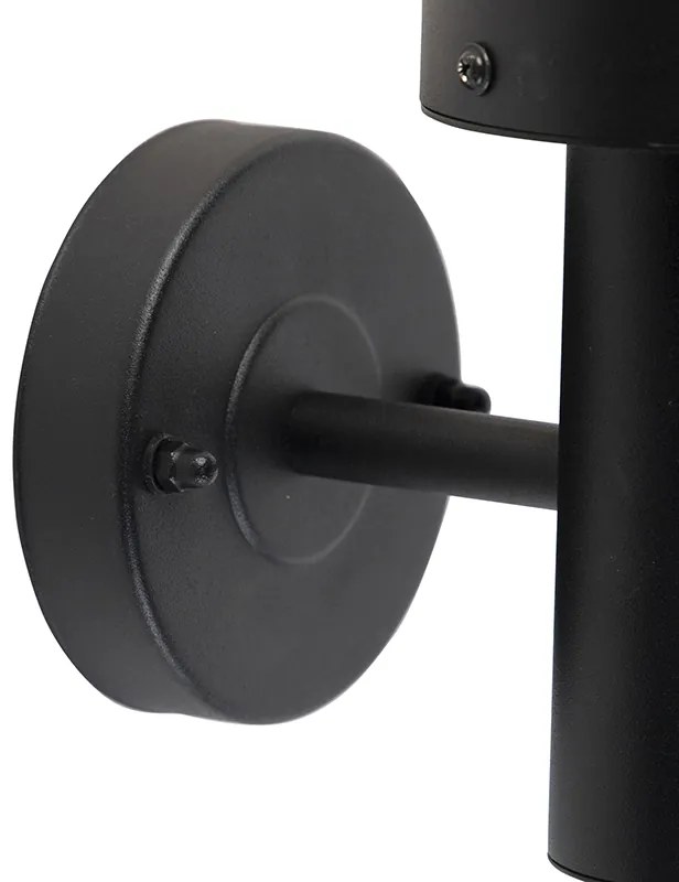 Външна стенна лампа черна с датчик за движение IP44 - Gleam