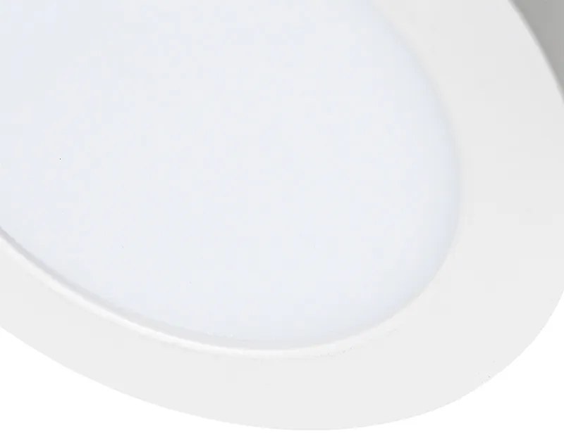 Комплект от 6 вградени или повърхностно монтирани прожектора бели 14 см вкл. LED 3-степенно димиране до топло с DIP превключвател - Trans