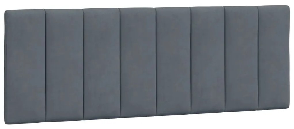 374670 vidaXL Мека табла за легло Hanko, тъмносива, 140 см, кадифе