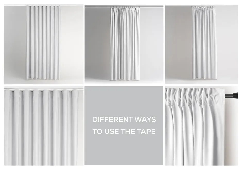 Бяло dimout перде 140x245 cm Pleat – Restilo