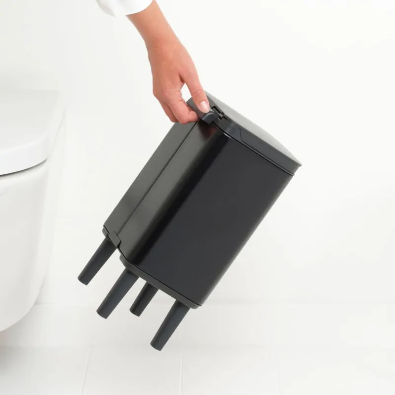 Кош за боклук Brabantia Bo Small Hi 1006641, 4 л, Плавно и безшумно отваряне, Противоплъзгаща основа, Черен