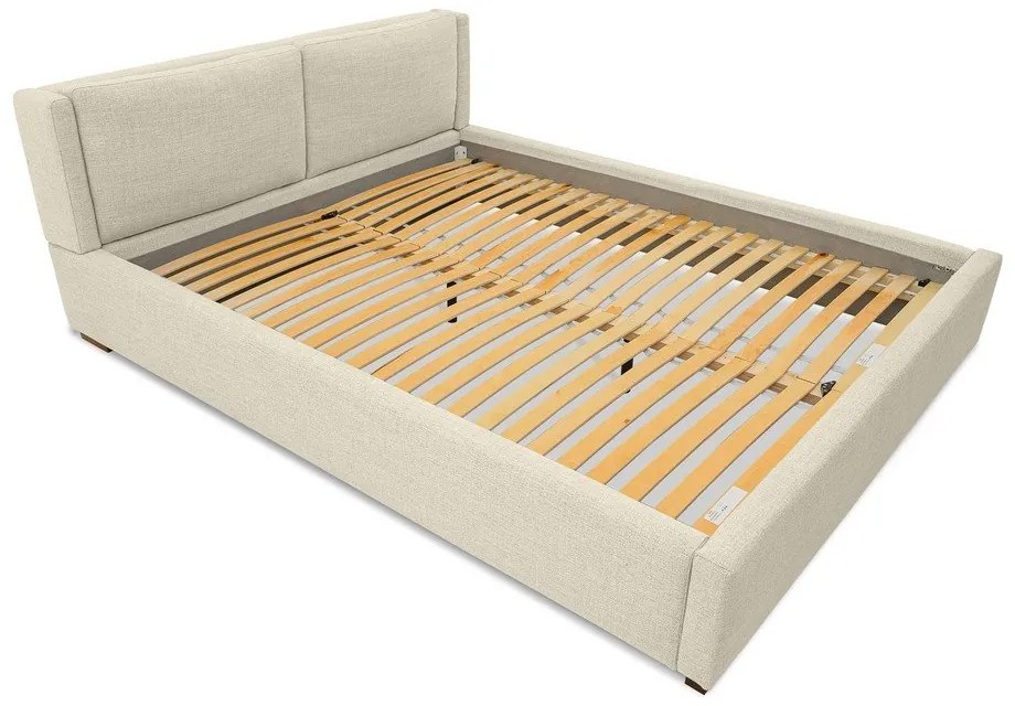 Бежово тапицирано двойно легло с включена подматрачна рамка 140x200 cm Dreamer – Scandic