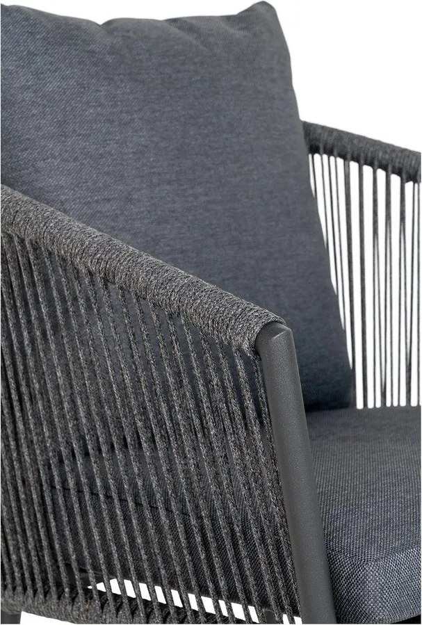 Тъмносив градински стол метален/подплатен Salerno – House Nordic