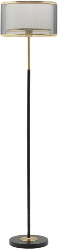 Черна/златистa подова лампа с текстилен абажур (височина 153 cm) Levels – Mauro Ferretti
