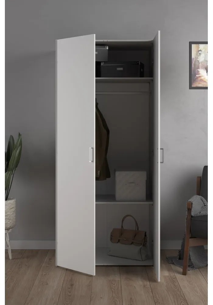 Бял гардероб 78x175 cm Space – Tvilum