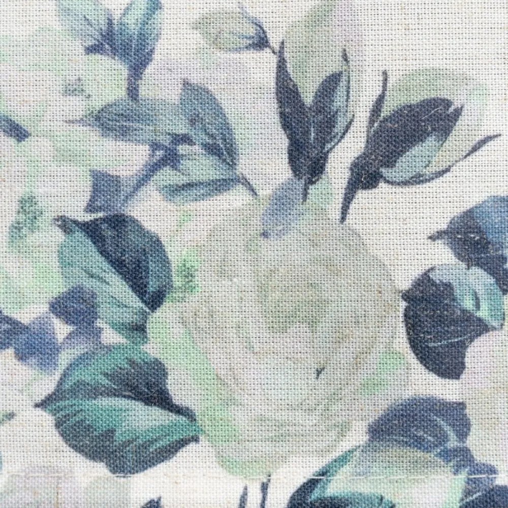 Ленена покривка за маса с флорален мотив в сини цветове Ширина: 140 см | Дължина: 300 см