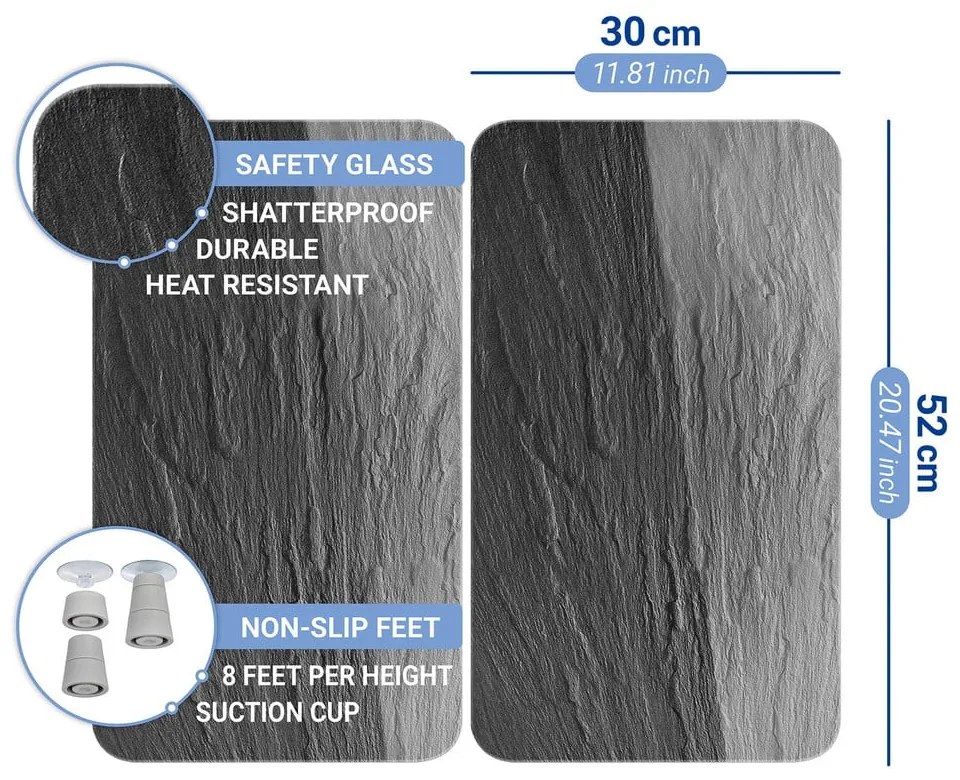 Комплект от 2 стъклени аспиратора с, 52 x 30 cm Slate - Wenko