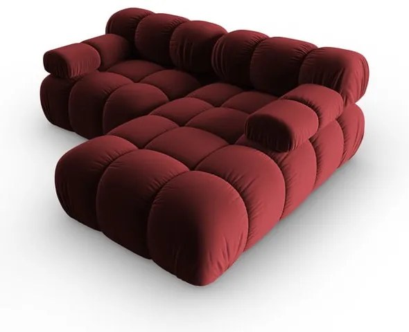 Ъглов диван от червено кадифе (десен ъгъл) Bellis - Micadoni Home