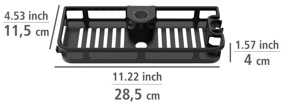 Матово черен самоносещ пластмасов рафт за баня Libertà - Wenko