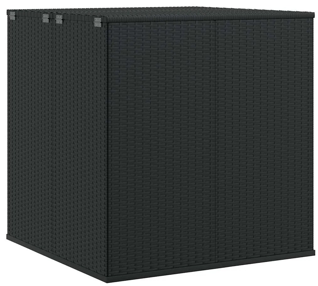 317226 vidaXL Кутия за градински възглавници PE Ратан 100x97,5x104 см черна
