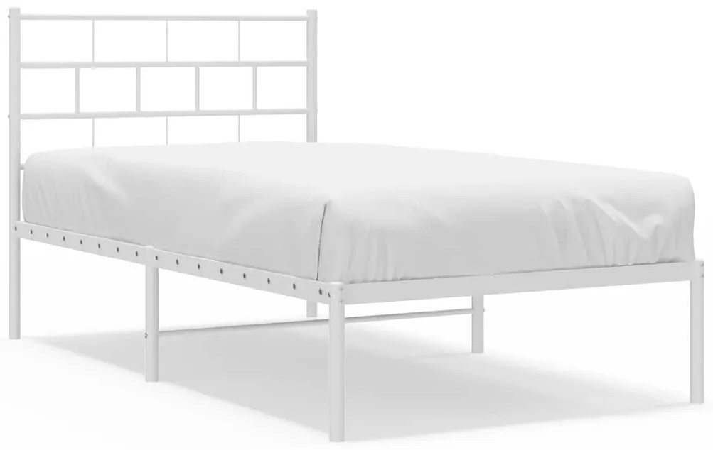 355703 vidaXL Метална рамка за легло с горна табла, черна, 100x200 см