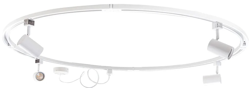 Модерна релсова система за осветление с 4 прожектора бели 1-фазни кръгла - Iconic Jeana