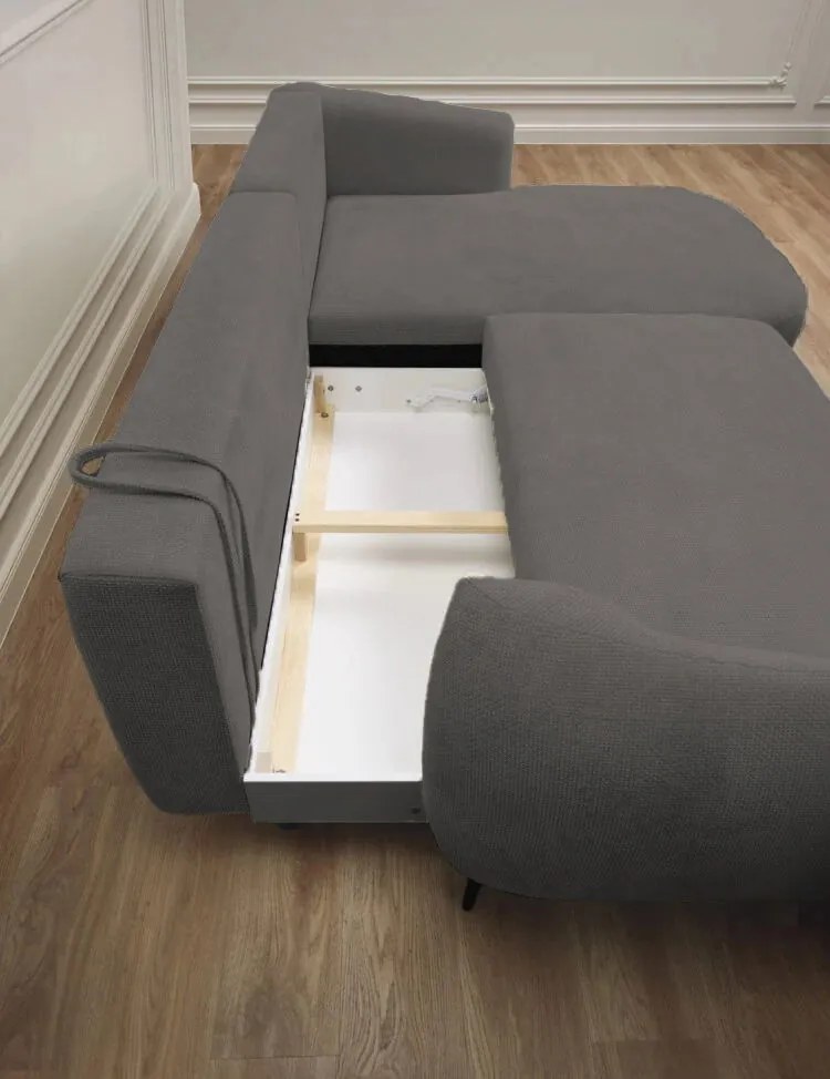 Ъглов диван Тери Мини-сив-десен