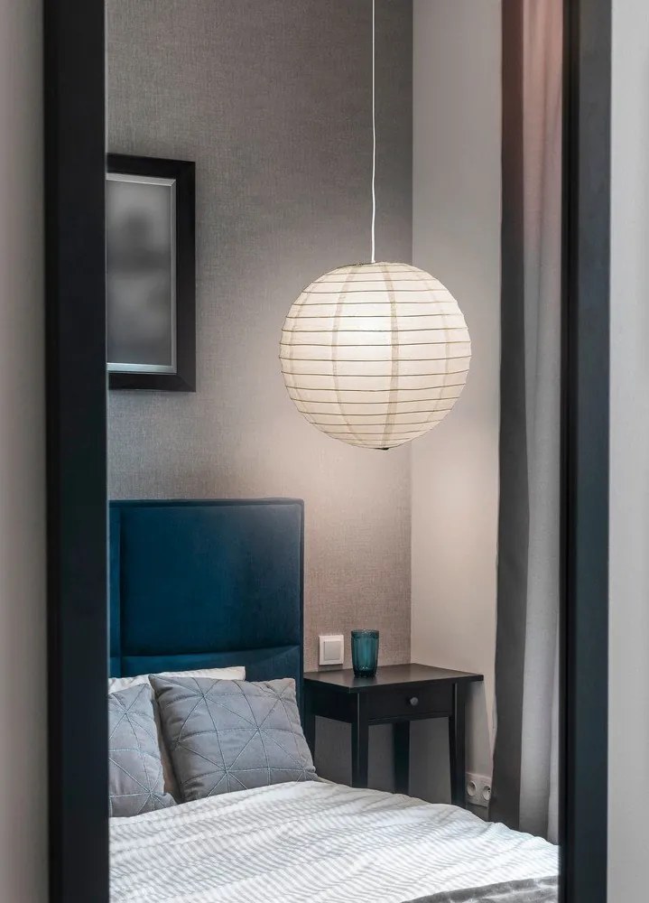 Бял абажур ø 40 cm Paper – Trio