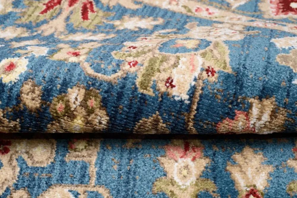 Кръгъл винтидж килим в синьо Ширина: 100 см