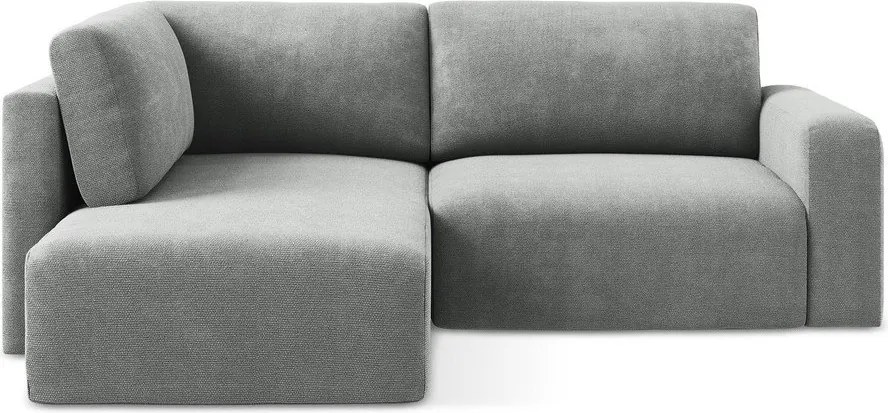 Сив шенилов сгъваем/с място за съхранение ъглов диван (ляв ъгъл/L форма) Kona – Makamii