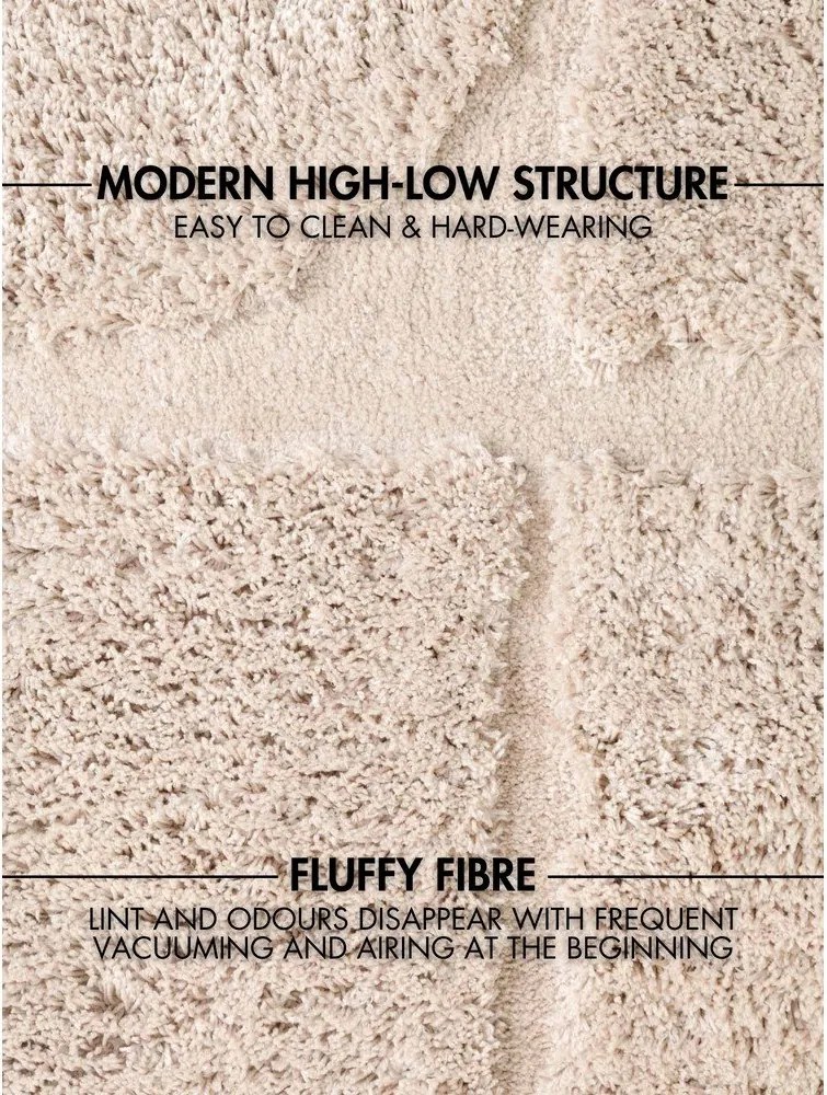 Кремав ръчно изработен кръгъл килим ø 160 cm Lambeth Jasper – Ted Baker