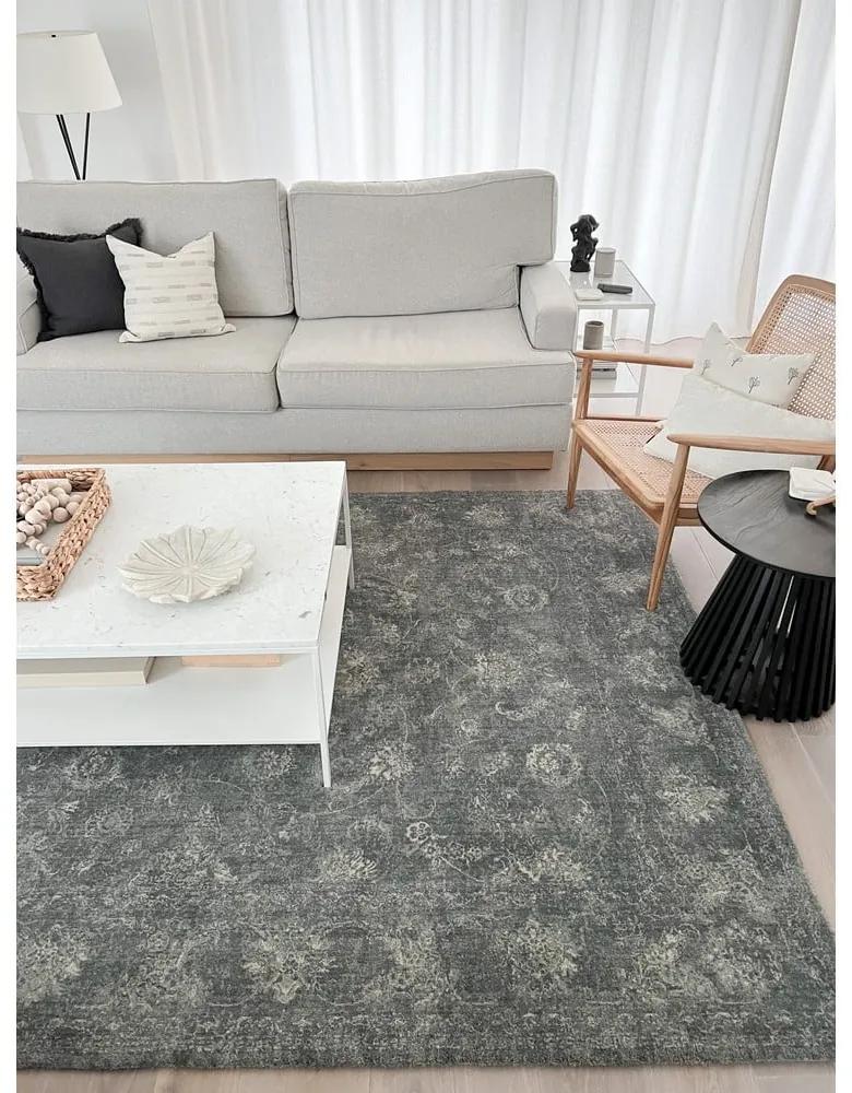 Сив вълнен килим 230x340 cm Calisia Vintage Flora – Agnella