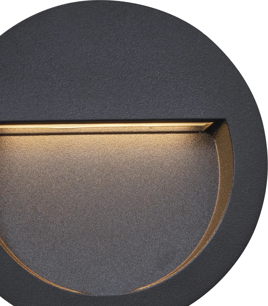 Комплект от 6 модерни вградени стенни лампи черни, включително LED IP65 - Gem