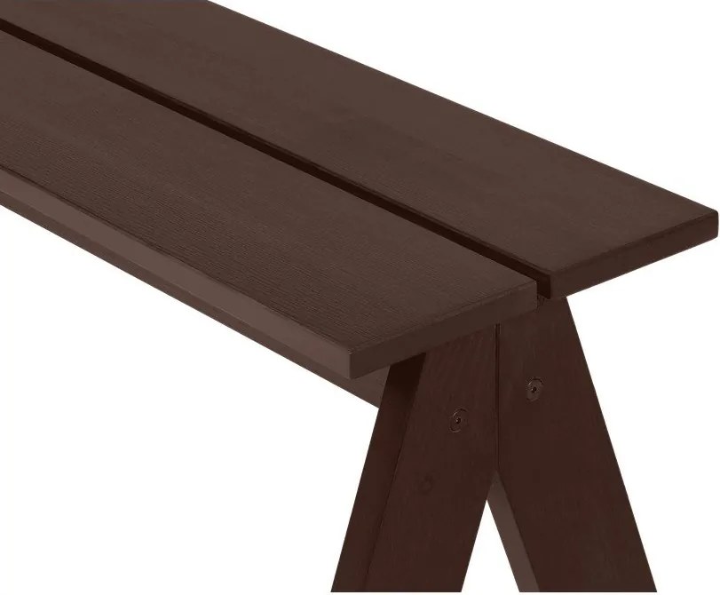 Тъмнокафява градинска пейка от масивно дърво Navo – noo.ma