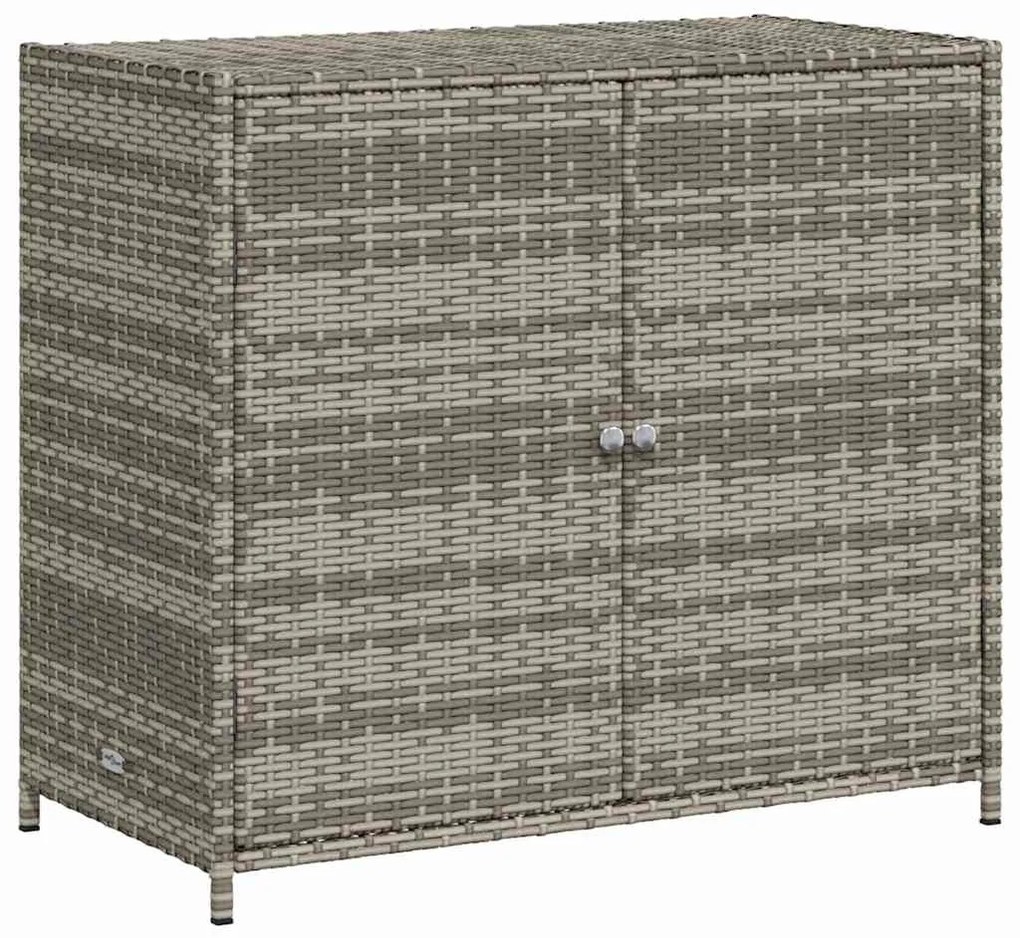 365545 vidaXL Градински шкаф за съхранение, сив, 83x45x76 см, полиратан