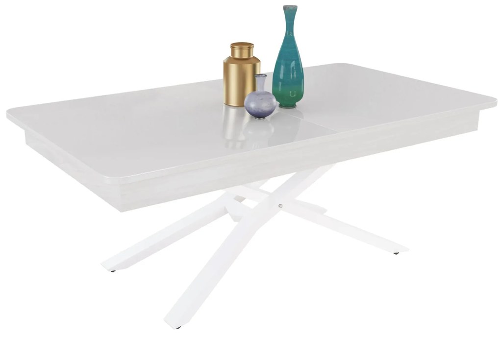 Разтегателна маса с повдигащ механизъм МЕГАРА - плот МДФ мат бяло 8685