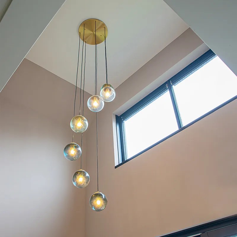 Смарт висяща лампа месинг 7 светлини вкл. WiFi ST64 - Pallon