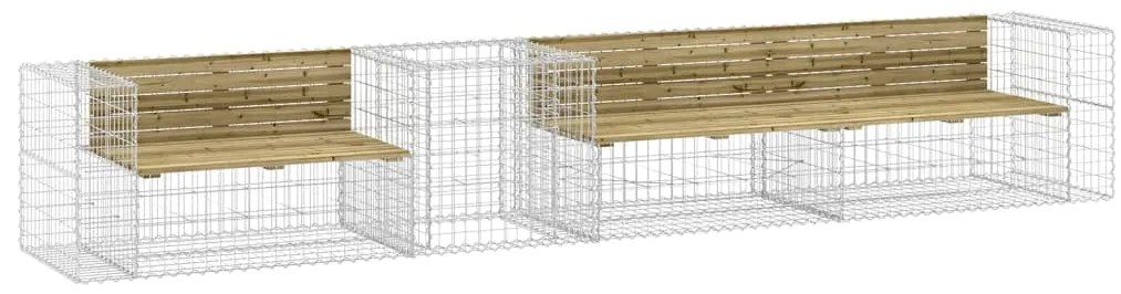 3196250 vidaXL Градинска пейка с кошница габион импрегнирана борова дървесина