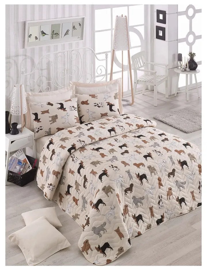 Ватирана покривка за двойно легло с калъфки за възглавници , 200 x 220 cm Havhav - Mijolnir