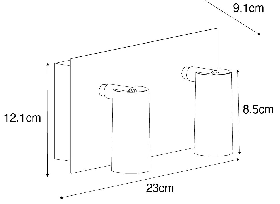 Модерна външна стенна лампа бяла с LED 2-светлина IP54 - Simon