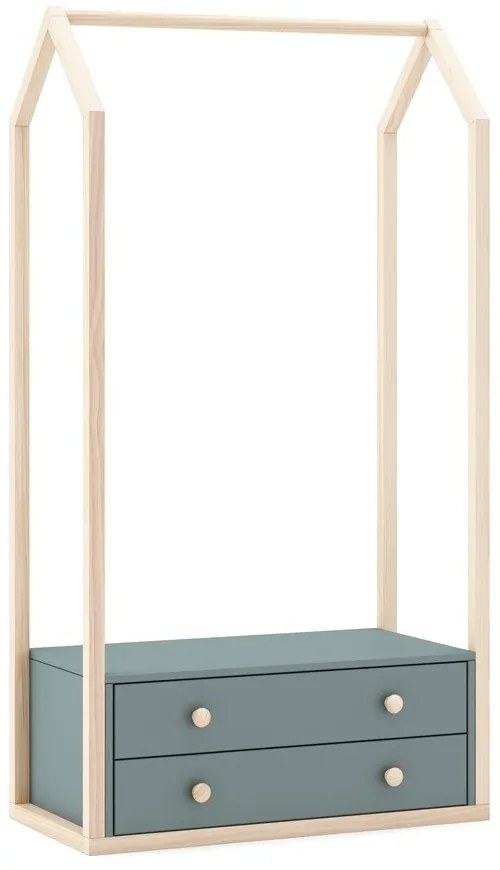 Отворен детски гардероб сиво-зелен 80x170x40 cm Esteban – Marckeric