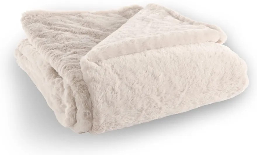 Бяло-бежово одеяло от изкуствена кожа 150x200 cm Ruby – Tiseco Home Studio